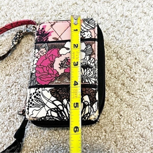 Vera Bradley Wristlet Wallet Mocha Rouge Organizer Key Chain Travel ID Holder - Picture 7 of 9